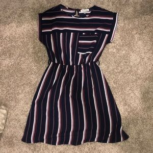 Red and white striped dress